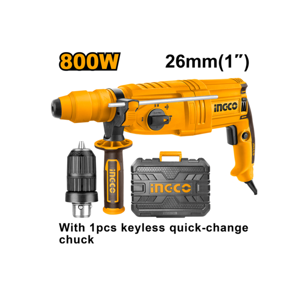 INGCO 800W Rotary Hammer 26mm (Double chuck) RGH9028-2