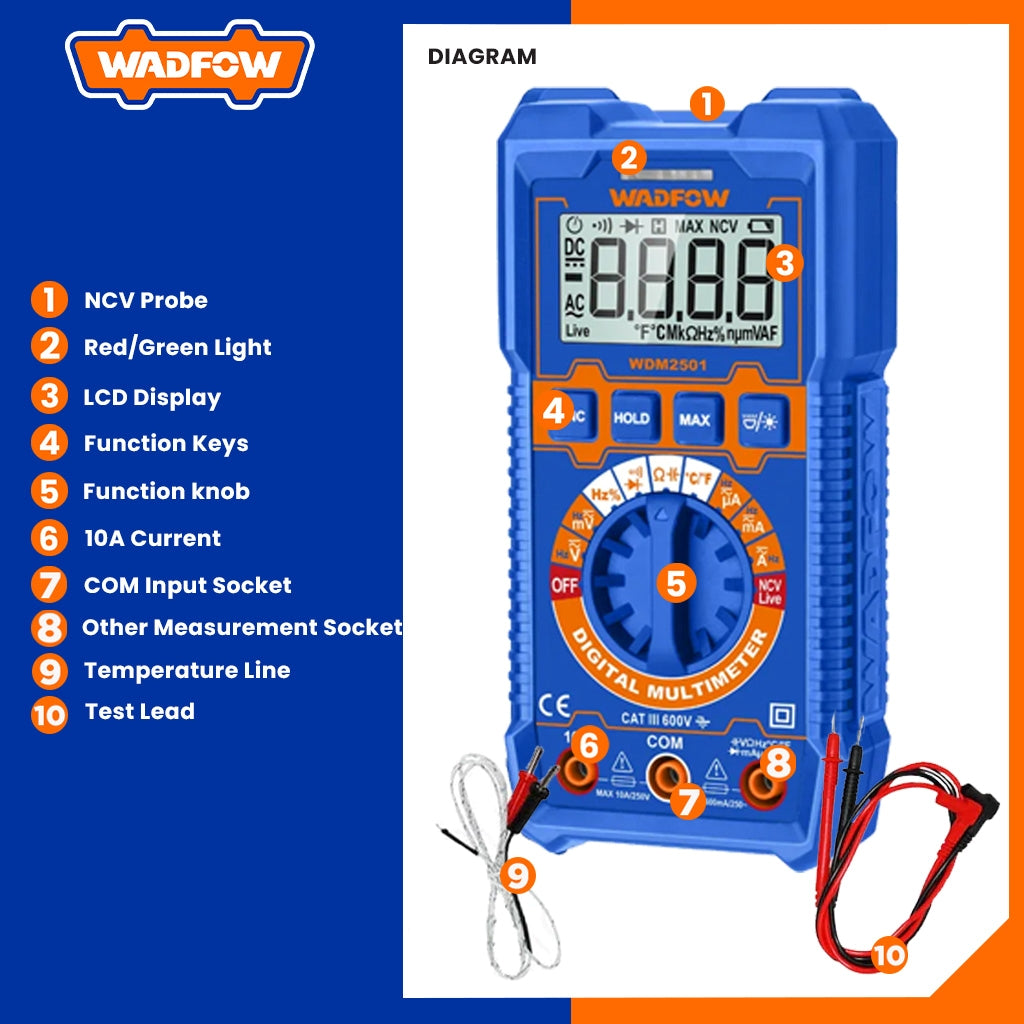 WADFOW Digital Multimeter WDM2501