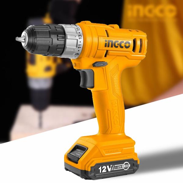 INGCO 12v Cordless Drill 10mm (Keyless Chuck) CDLI1211