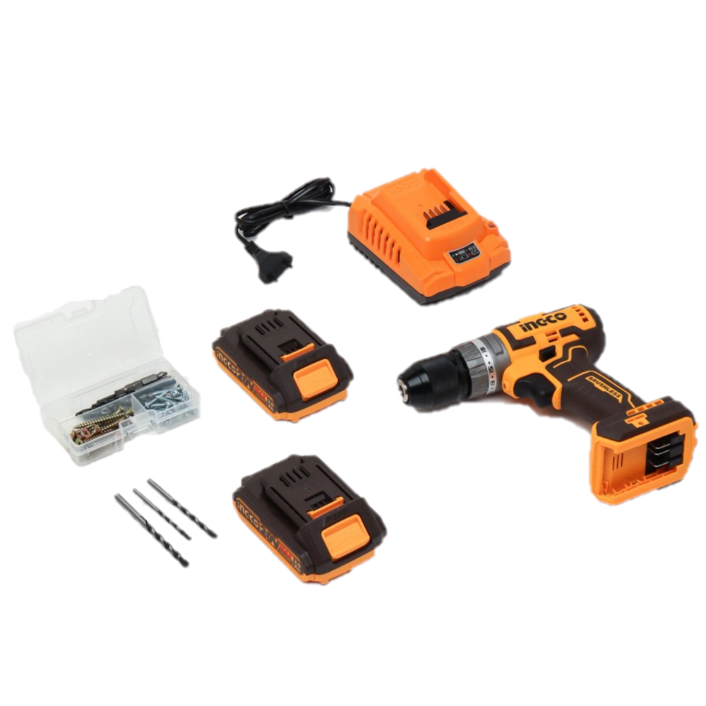 INGCO 20V Brushless Cordless Impact drill (With 2pcs batteries & charger) CIDLI20508