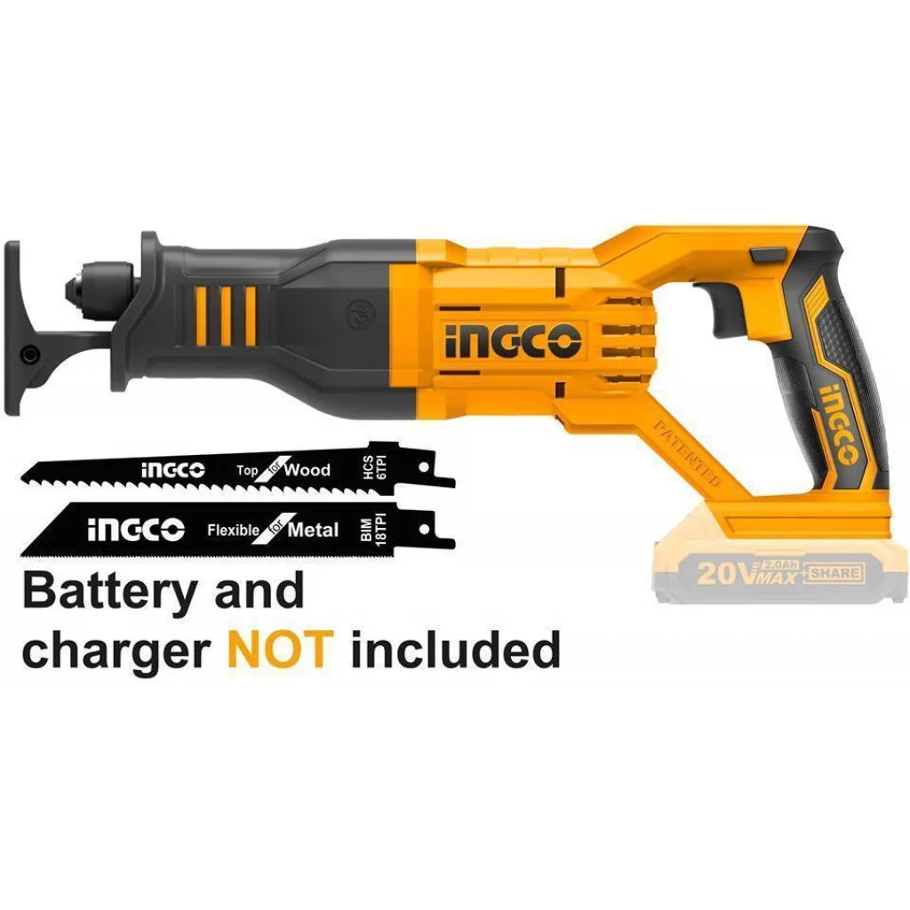 INGCO 20V Cordless Reciprocating Saw (WITHOUT Battery Charger