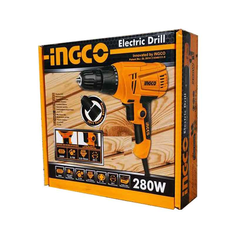 INGCO Electric Drill 280w 10mm (keyless chuck) ED2808
