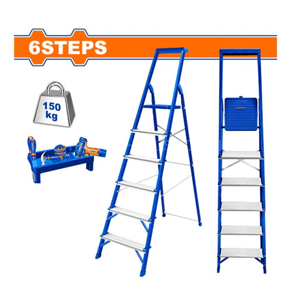 WADFOW Steel & Aluminium Ladder 6 Steps (5.86ft)