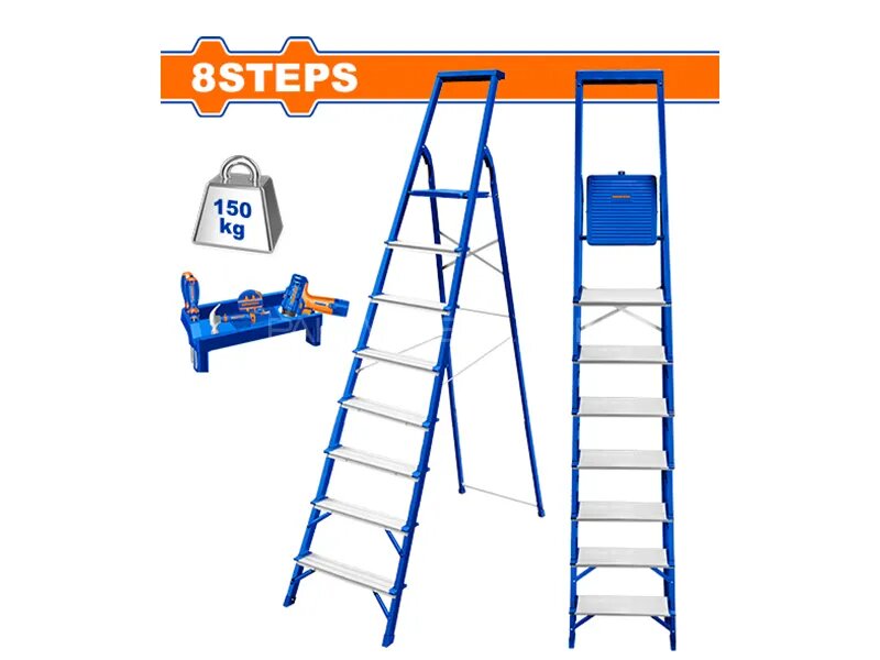 WADFOW Steel & Aluminium Ladder 8 steps