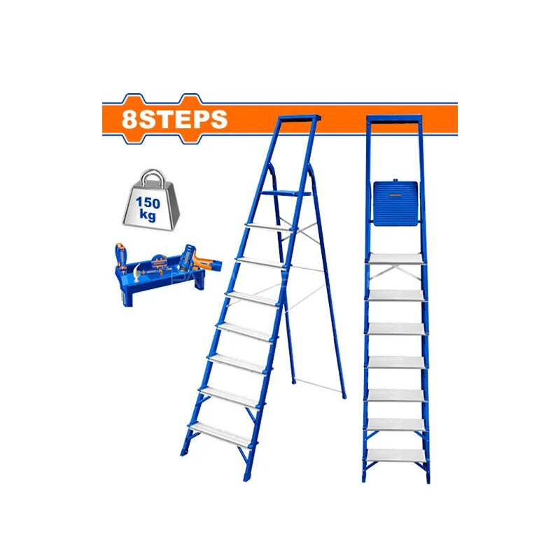 WADFOW Steel & Aluminium Ladder 8 steps (7.25ft)