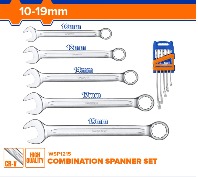 WADFOW 5pcs Combination Spanner set 10-19mm WCP1215