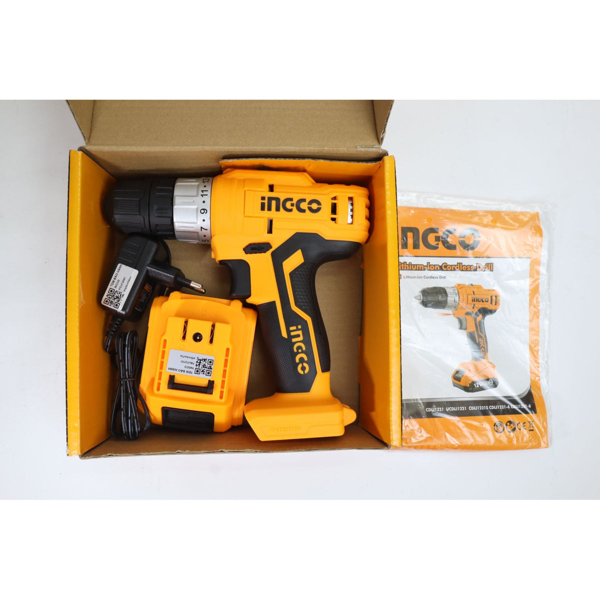 INGCO 12V Cordless Drill (With 1pc battery & charger) CDLI1221