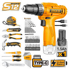 INGCO 89pcs Tools set (With 12v Cordless drill) HKTHP10891