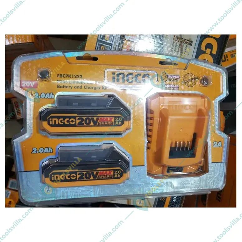 INGCO 20V P20S Lithium-Ion 2pcs battery and charger kit FBCPK1222