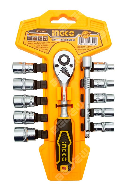 INGCO 12pcs Socket set 1/4" (5-24mm) HKTS14122