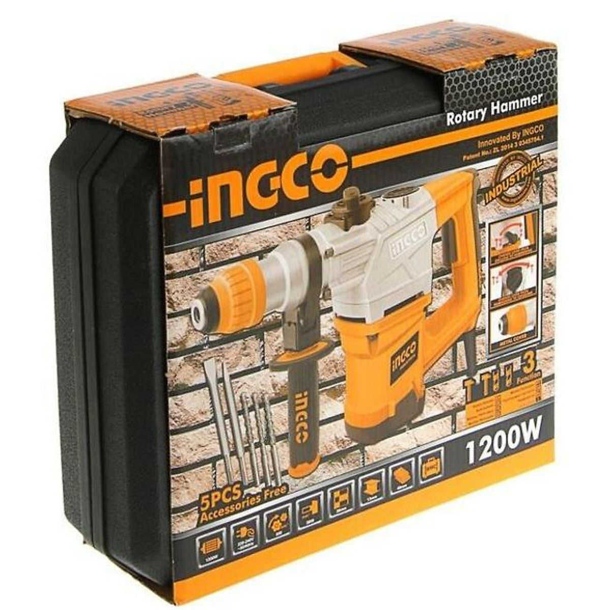 INGCO 1250w Rotary Hammer 30mm RH12008