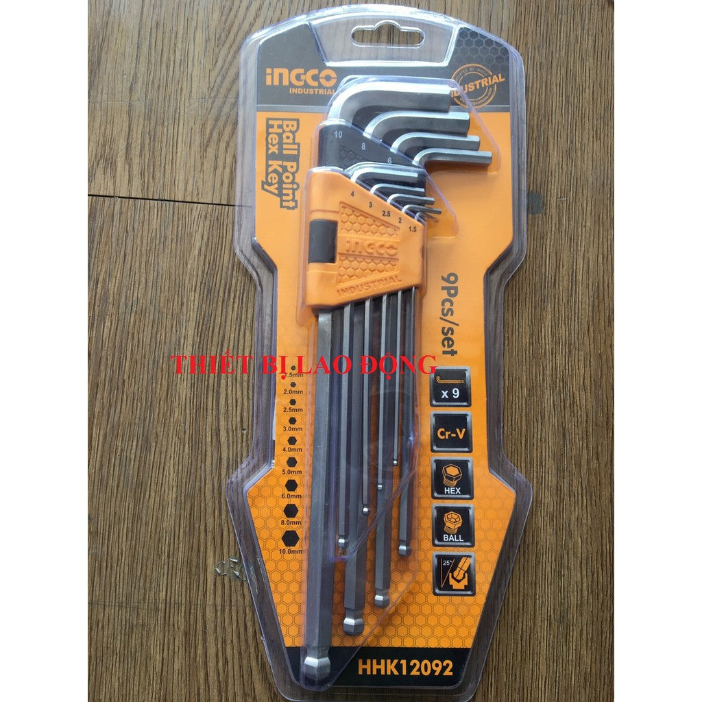 INGCO 9pcs Ball point Hex Key Set HHK12092