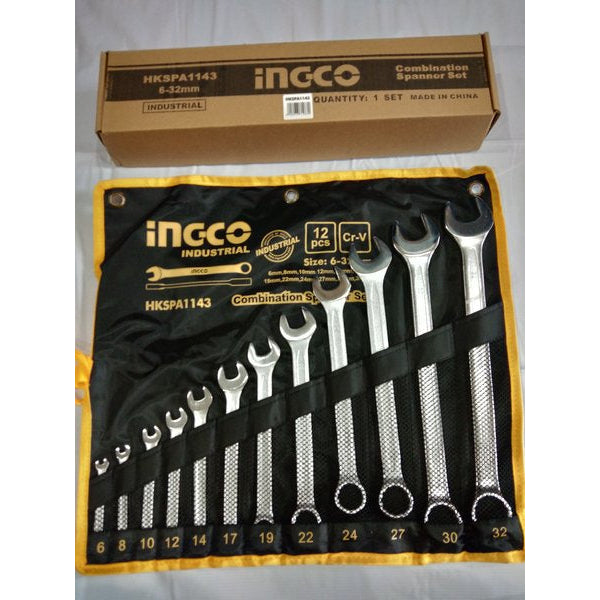 INGCO 12pcs Combination Spanner Set (6-32mm) HKSPA1143
