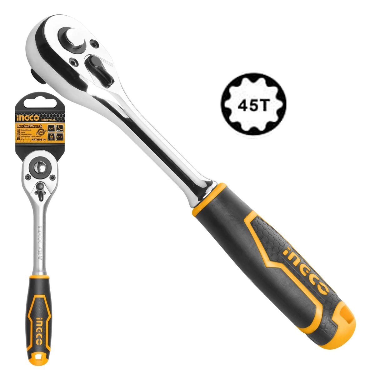 INGCO 1/4" Ratchet Wrench 6.5" HRTH0814