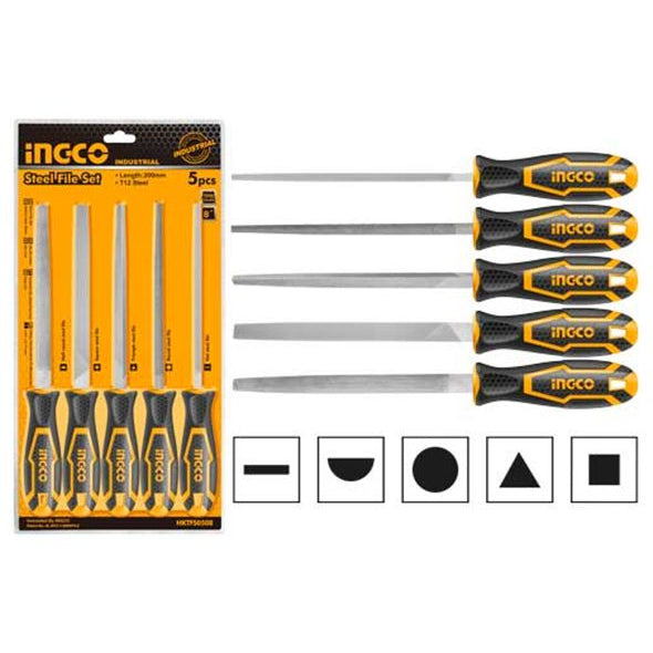 INGCO 5pcs Steel File Set 8" HKTFS0508