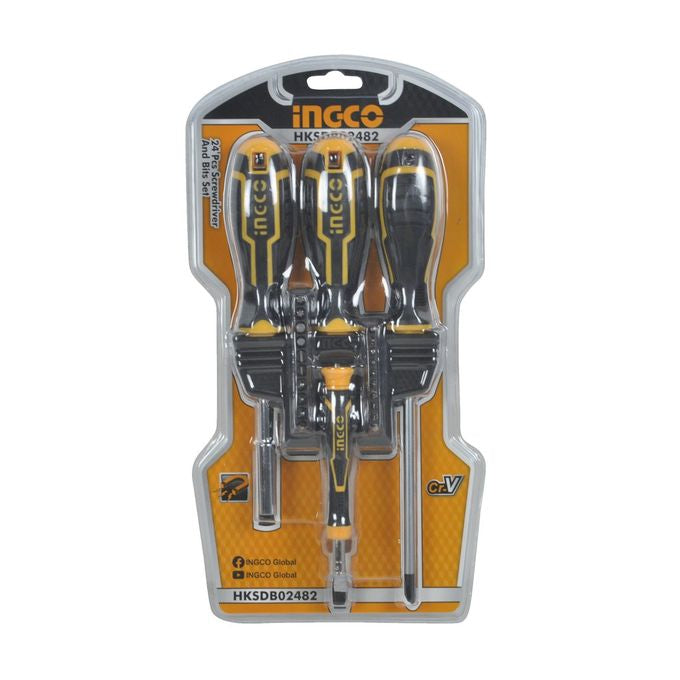 INGCO 24Pcs Screwdriver and Bits Set HKSDB02482