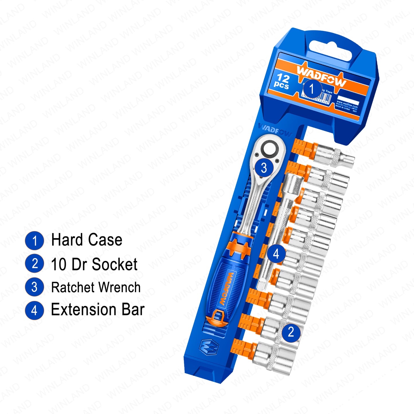 WADFOW 12pcs 1/4" Socket set WST4212