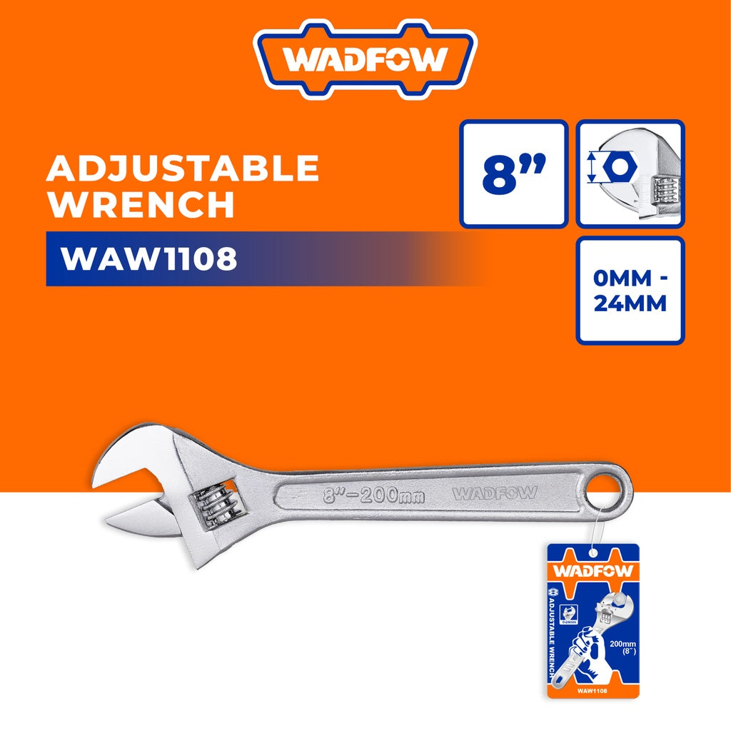 WADFOW 8" Adjustable Wrench WAW1108