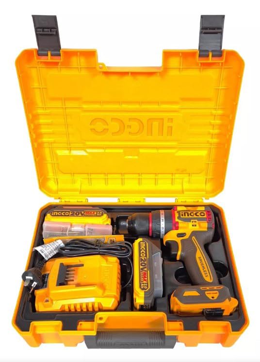 INGCO 20V Compact Brushless Cordless Impact Drill (WITH 2pc Battery & Charger) CIDLI20558