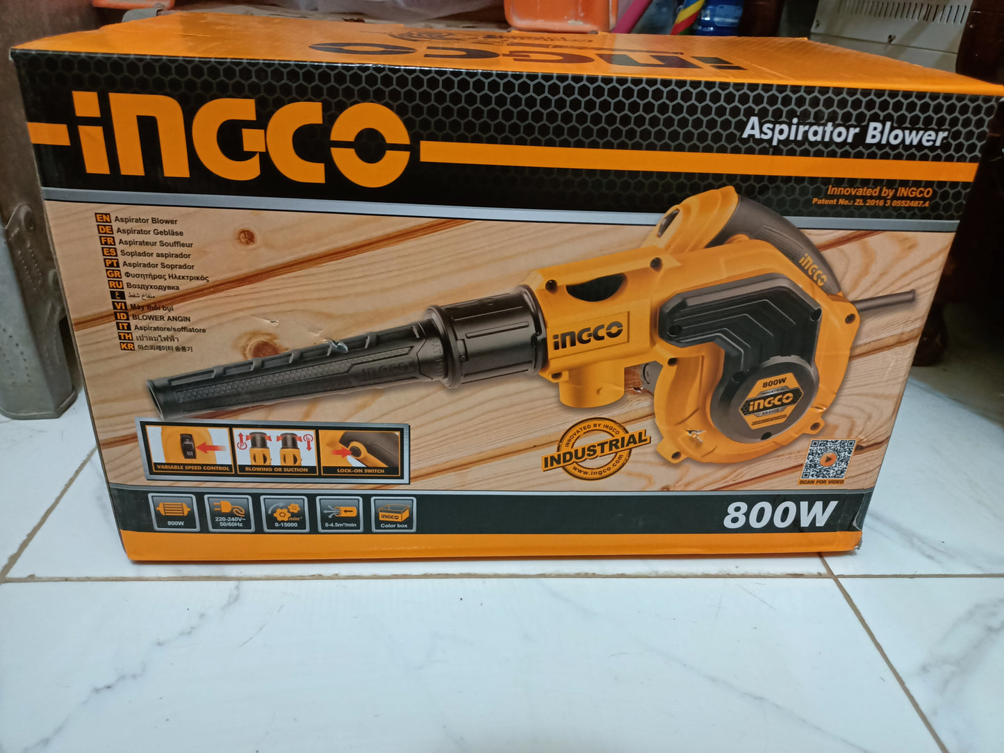 INGCO 800w 2in1 Aspirator Blower + Vacuum Cleaner AB8038
