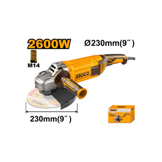 INGCO 2600w Angle Grinder 9" AG26008