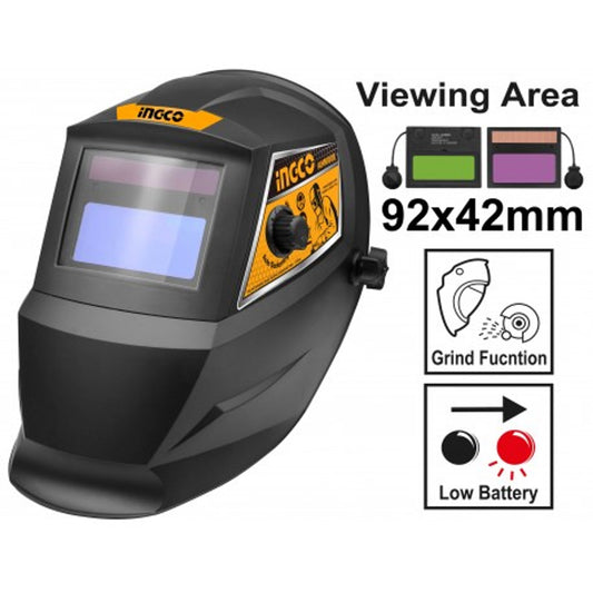 INGCO Auto Darkening Welding Helmet 92x42mm AHM008