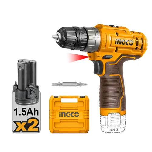 INGCO 12V Cordless Drill set (With 2pcs batteries) CDLI12202