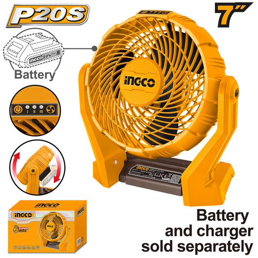 INGCO 20V Cordless Fan (WITHOUT Battery & Charger) CFALI2007