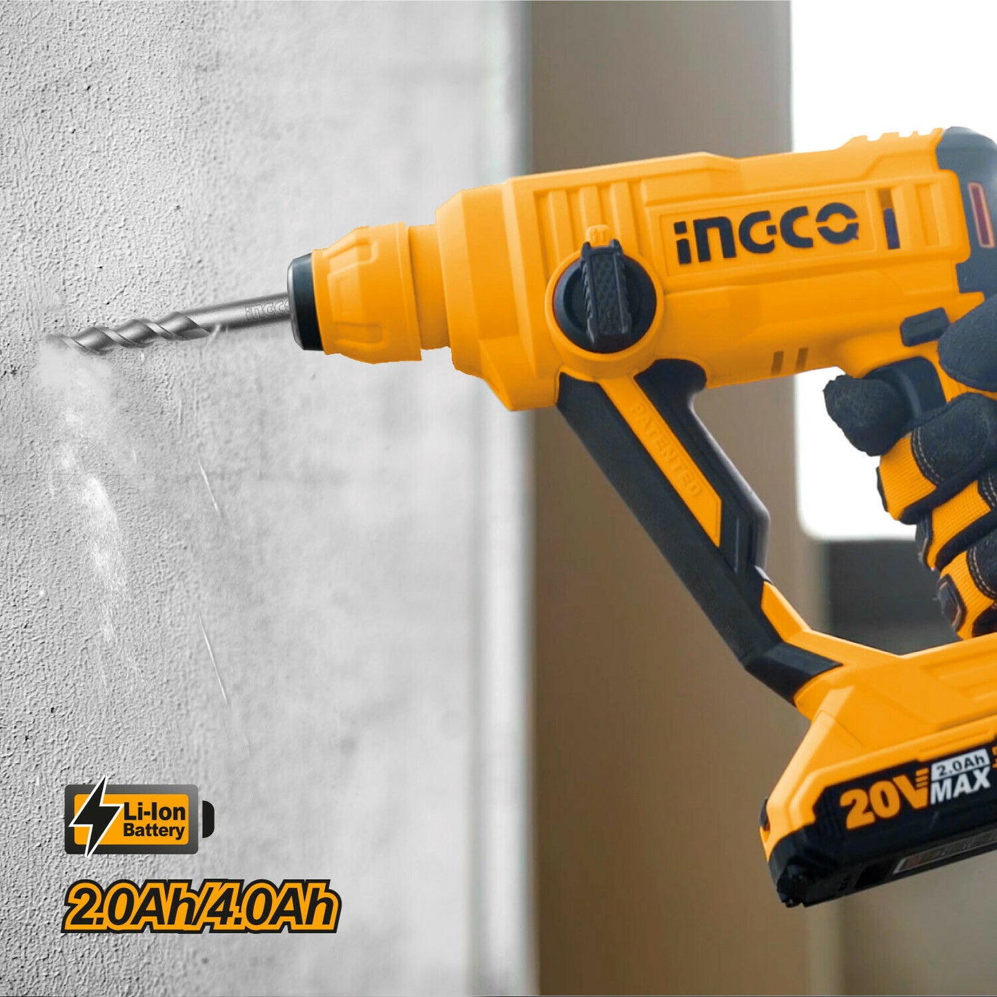 INGCO 20v Cordless Rotary Hammer (WITH Battery & charger) CRHLI1601