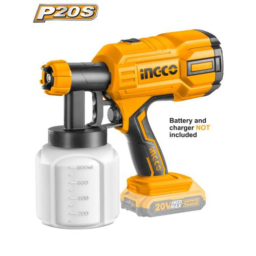 INGCO 20V Cordless Spray Gun (WITHOUT Battery & charger) CSGLI2001