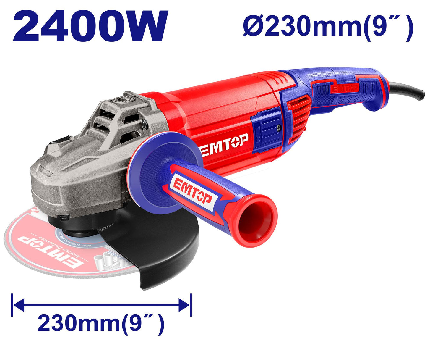 EMTOP 2400W Angle Grinder 9" EAGR24093