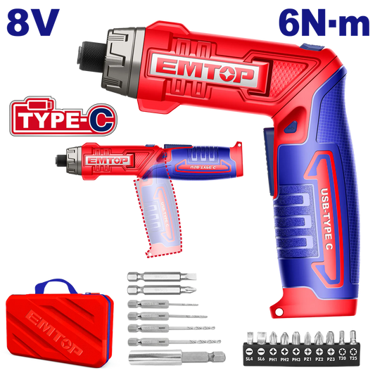 EMTOP 8v Cordless Screwdriver ECSR0803