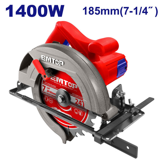 EMTOP 1400W Circular Saw 7.25" ECSW1852