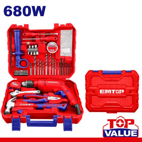 EMTOP 122pcs Tools set (With 680w Impact Drill) EEDK12201