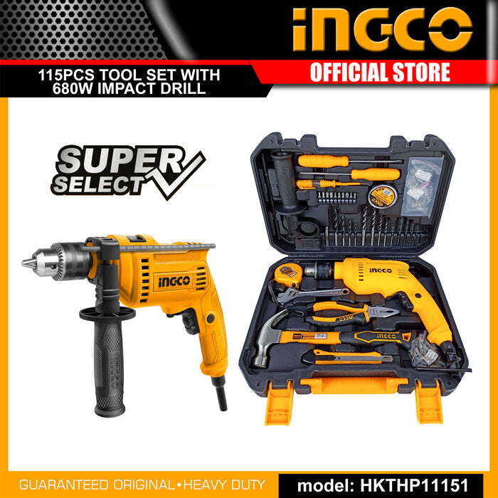 INGCO 115pcs Tools set (With 680w Drill) HKTHP11151