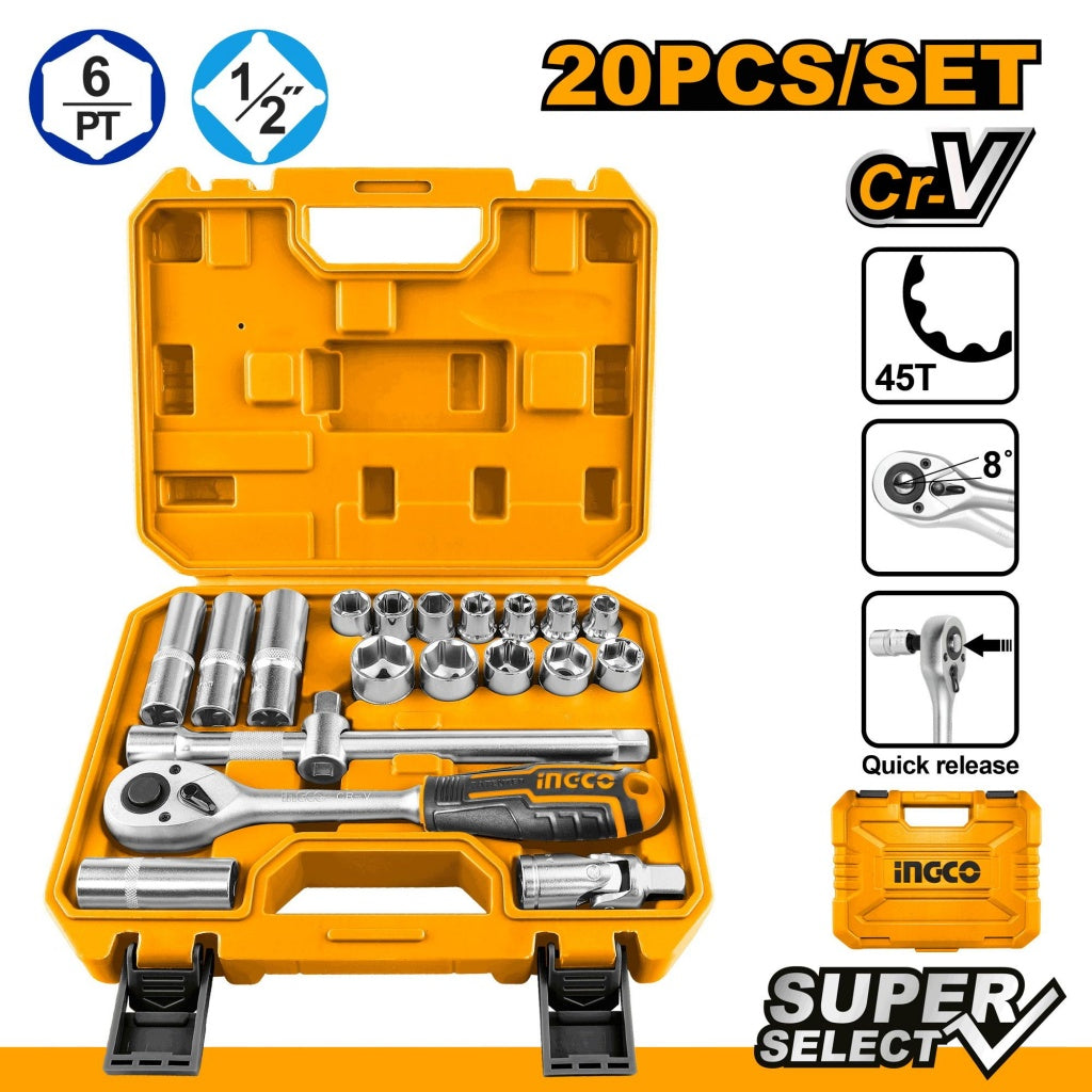 INGCO 20pcs Socket set 1/2" HKTS12201