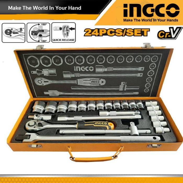 INGCO 24pcs 1/2" Socket set HKTS12242