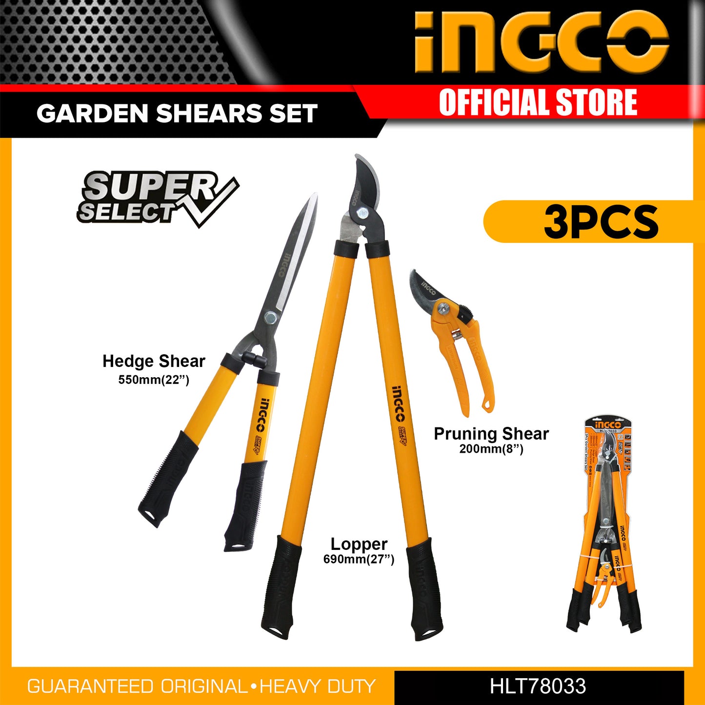 INGCO 3pcs Garden Shears Set HLT78033