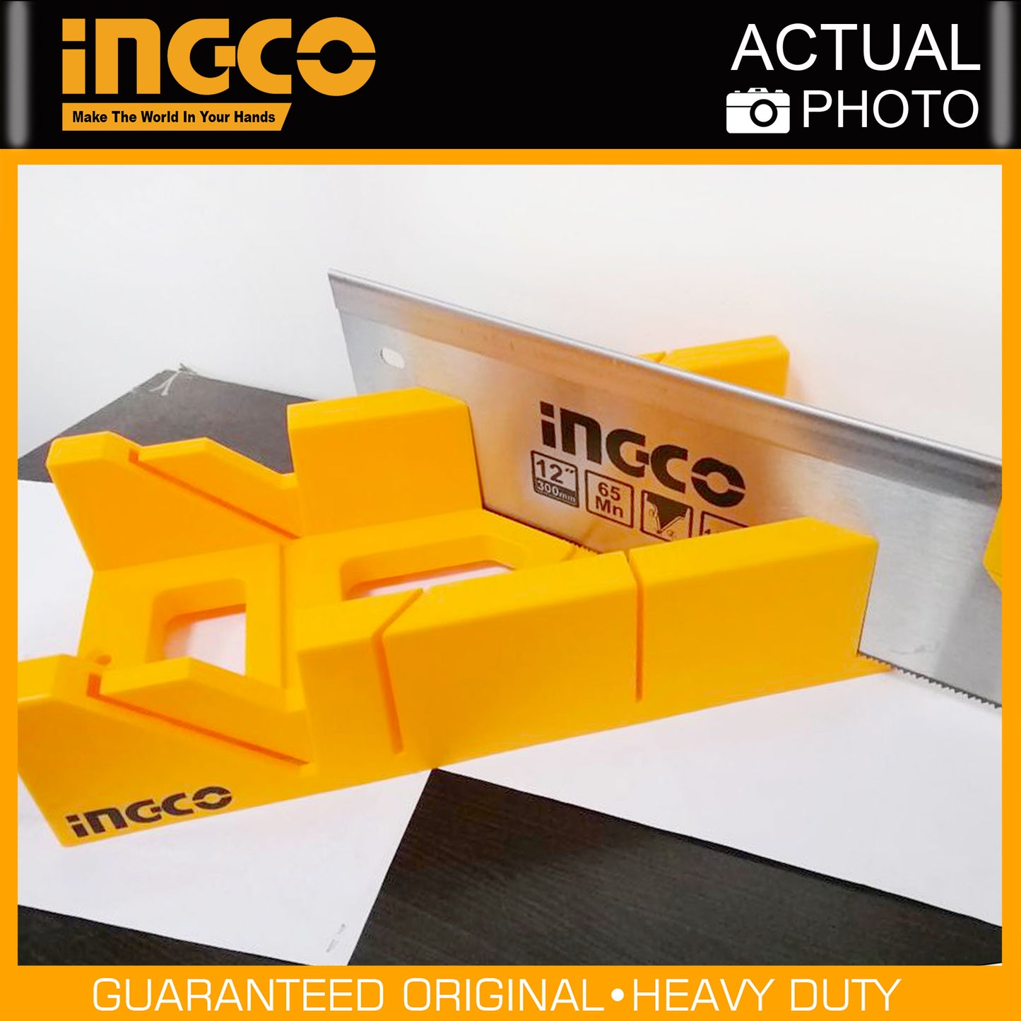 INGCO Mitre Box and Back Saw Set