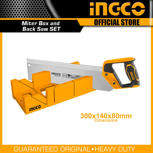 INGCO Mitre Box and Back Saw Set