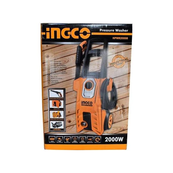 INGCO 2000w Pressure Washer 150bar(2200psi) (Induction motor) HPWR20008