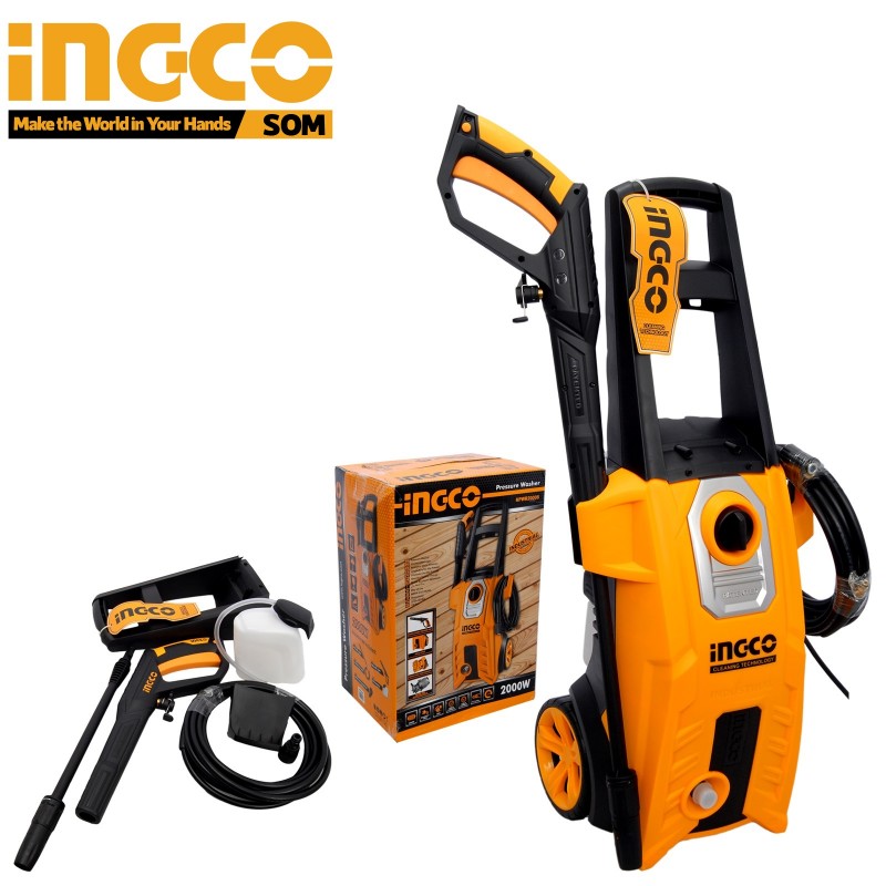 INGCO 2000w Pressure Washer 150bar(2200psi) (Induction motor) HPWR20008