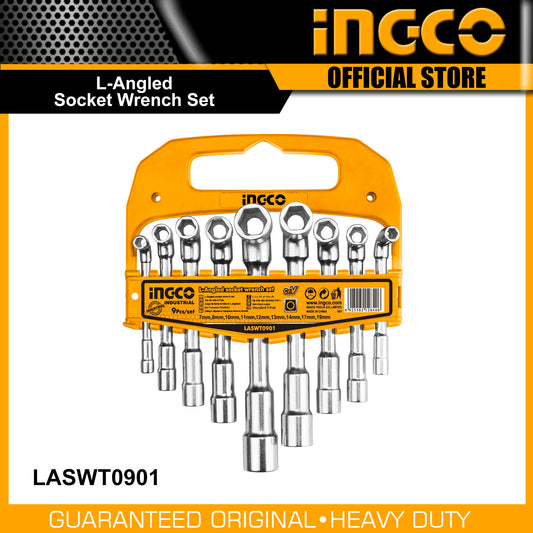 INGCO 9pcs L-Angled Socket Wrench Set (7-19mm) LASWT0901