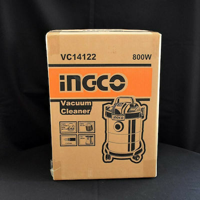 INGCO 800w Vacuum Cleaner (Wet & Dry) VC14122