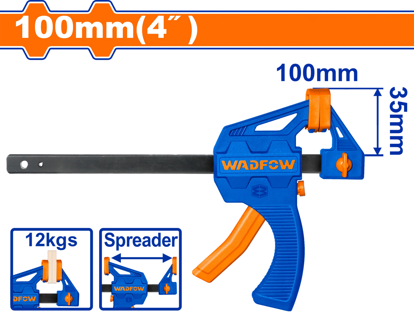 WADFOW 4" Quick Bar Clamp WCP4374