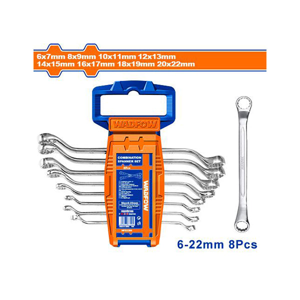 WADFOW 8pcs Offset Ring Spanner set 6-22mm WFR3208