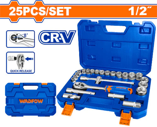 WADFOW 25pcs 1/2" Socket set WST2D25