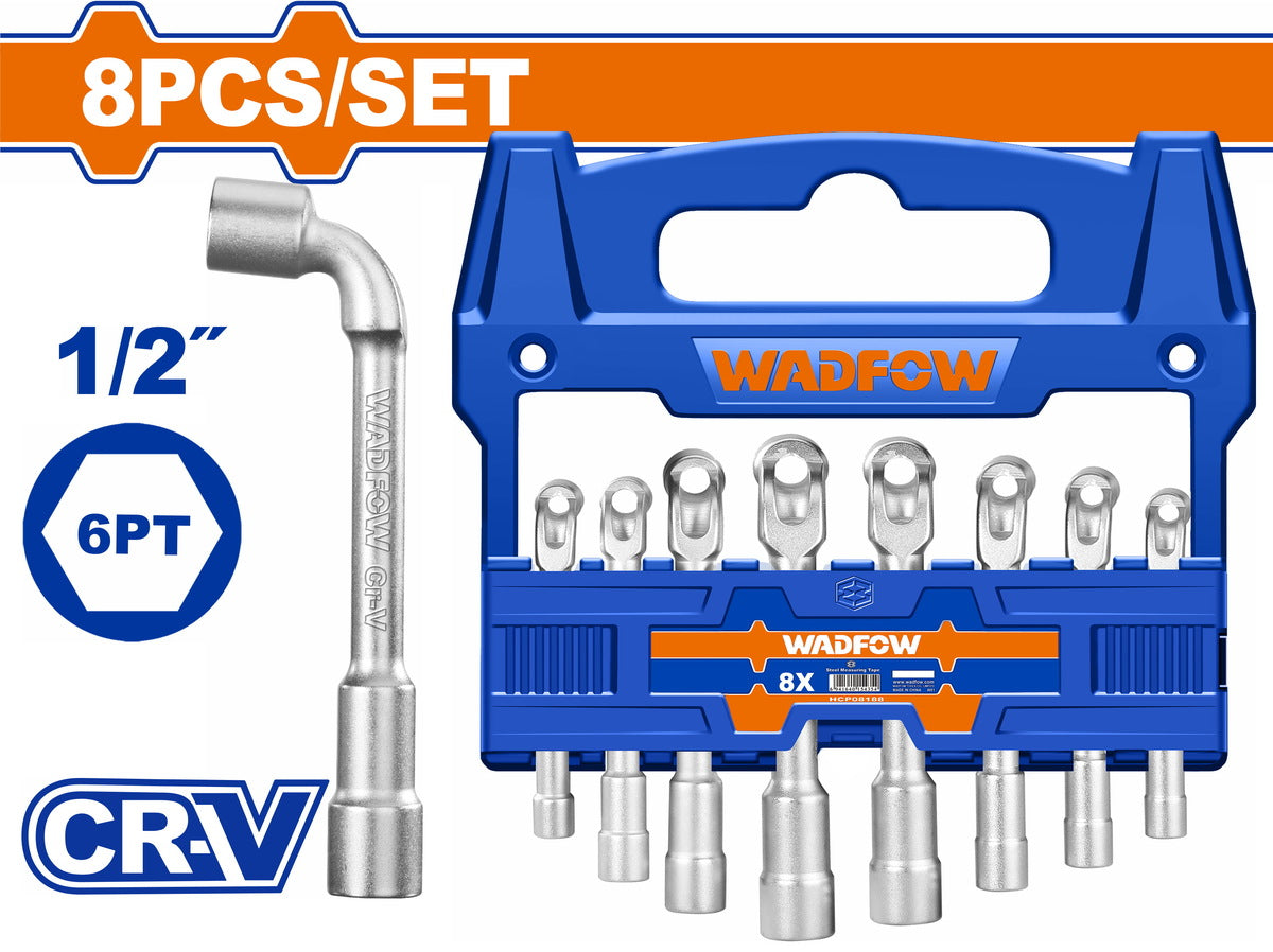 WADFOW 8pcs 1/2" L-Angled Socket Wrench WTH4208