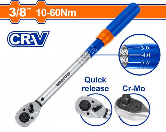 WADFOW 3/8" Torque Wrench 10-60NM WWQ1D38