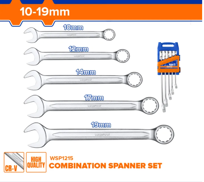 WADFOW 5pcs Combination Spanner set  10-19mm WCP1215